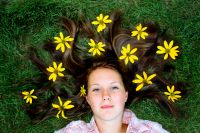 Girl with flowers in her hair